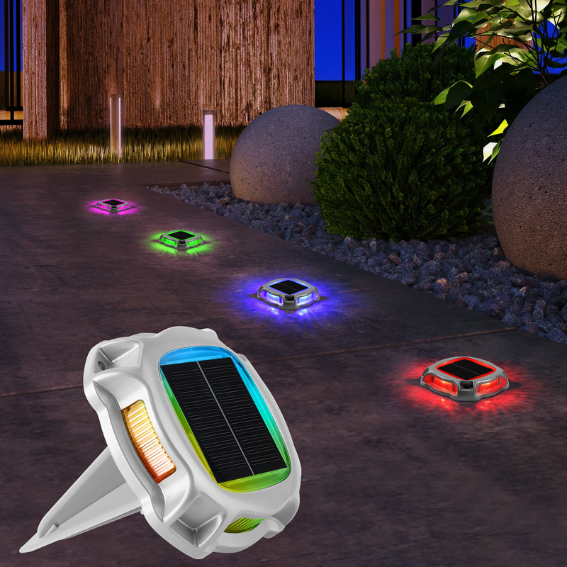 Forma rotonda Pavimentazione Luce solare LED Strada Stud Marcatori strada lampeggianti Dock luce solare