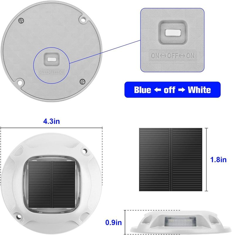 Luce solare per terrazza da 20 lumen con impermeabilità IP67 e allerta luce diurna 6000K per uso esterno