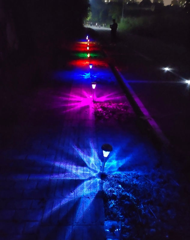 7-Color Solar Garden Pathway Lights IP65 Waterproof Stainless Steel