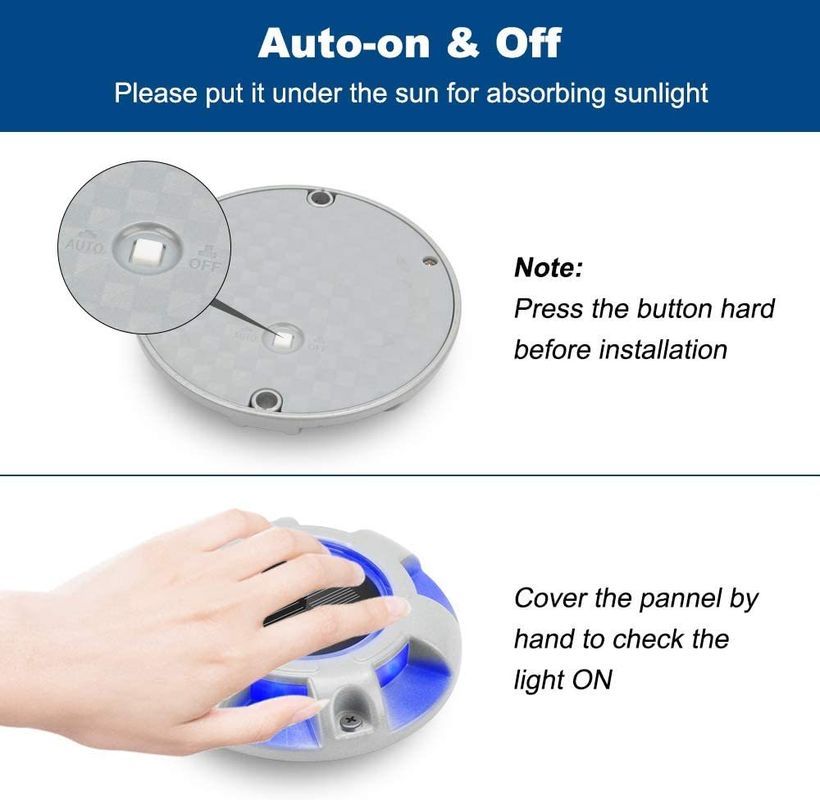 Stagno stradale solare in lega di alluminio con avviso di luce diurna 6000K IP67 impermeabile e garanzia di 2 anni