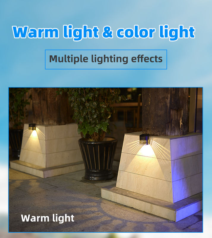 50000 ore di durata di vita Luce di recinzione solare con angolo di raggio di 120 ° e garanzia di 2 anni per la decorazione del giardino esterno