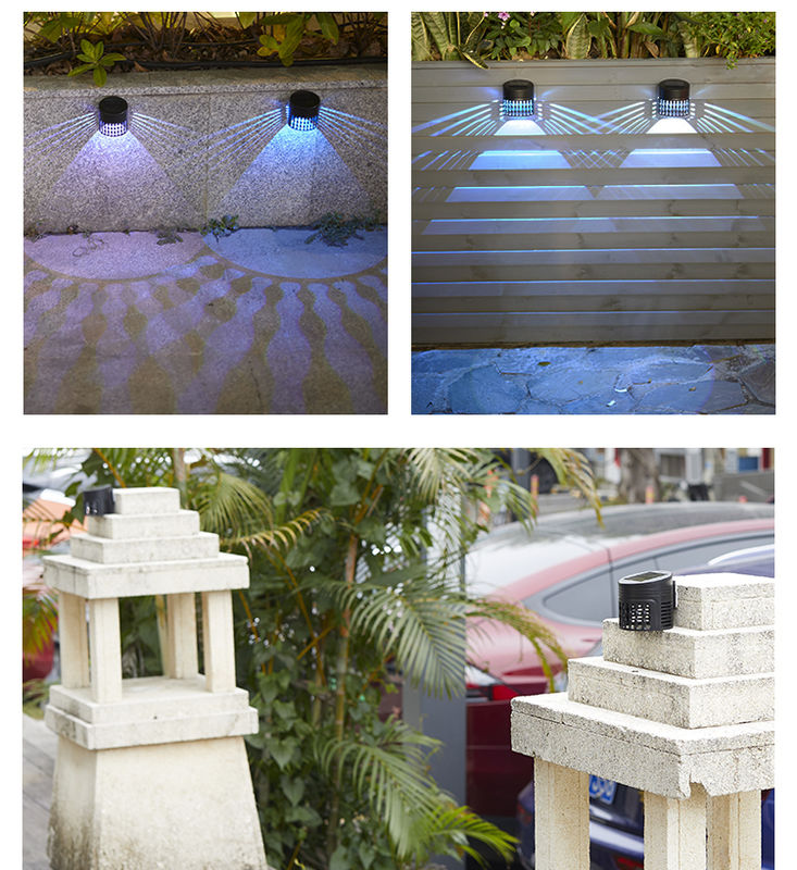 50000 ore di durata di vita Luce di recinzione solare con angolo di raggio di 120 ° e garanzia di 2 anni per la decorazione del giardino esterno